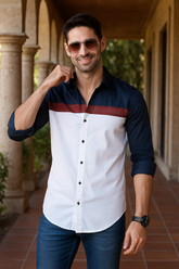 ULTRAMARINE WHITE FUSION PARTY WEAR SHIRT