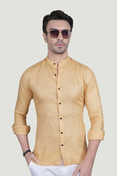 Sandor Orange Linen Solid Shirt