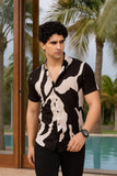 Evan Black Viscose Print- Resort Shirt