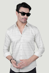 Nikon Cream Cotton Printed Shirt