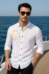 Kiril White Linen Solid Shirt