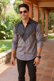 VORTEX GRAY V STYLE PARTY WEAR SHIRT