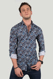 alfredo-dark-grey-geometric-printed-shirt