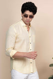 Mason Yellow Pure Linen Shirt Solid