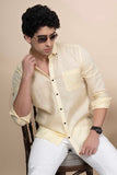 Mason Yellow Pure Linen Shirt Solid