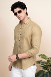 Landon Yellow Pure Linen Shirt Stripes