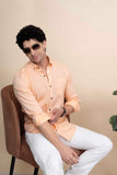 Gabriel Orange Pure Linen Shirt Solid
