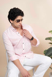 Max Pink Pure Linen Shirt Solid