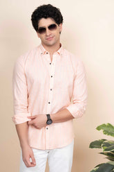 Kyle Pink Pure Linen Shirt Stripes