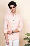 Kyle Pink Pure Linen Shirt Stripes