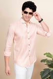 Kyle Pink Pure Linen Shirt Stripes