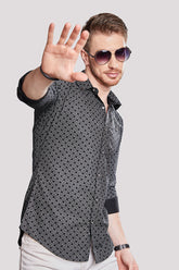 daniele-navy-blue-print-check-shirt