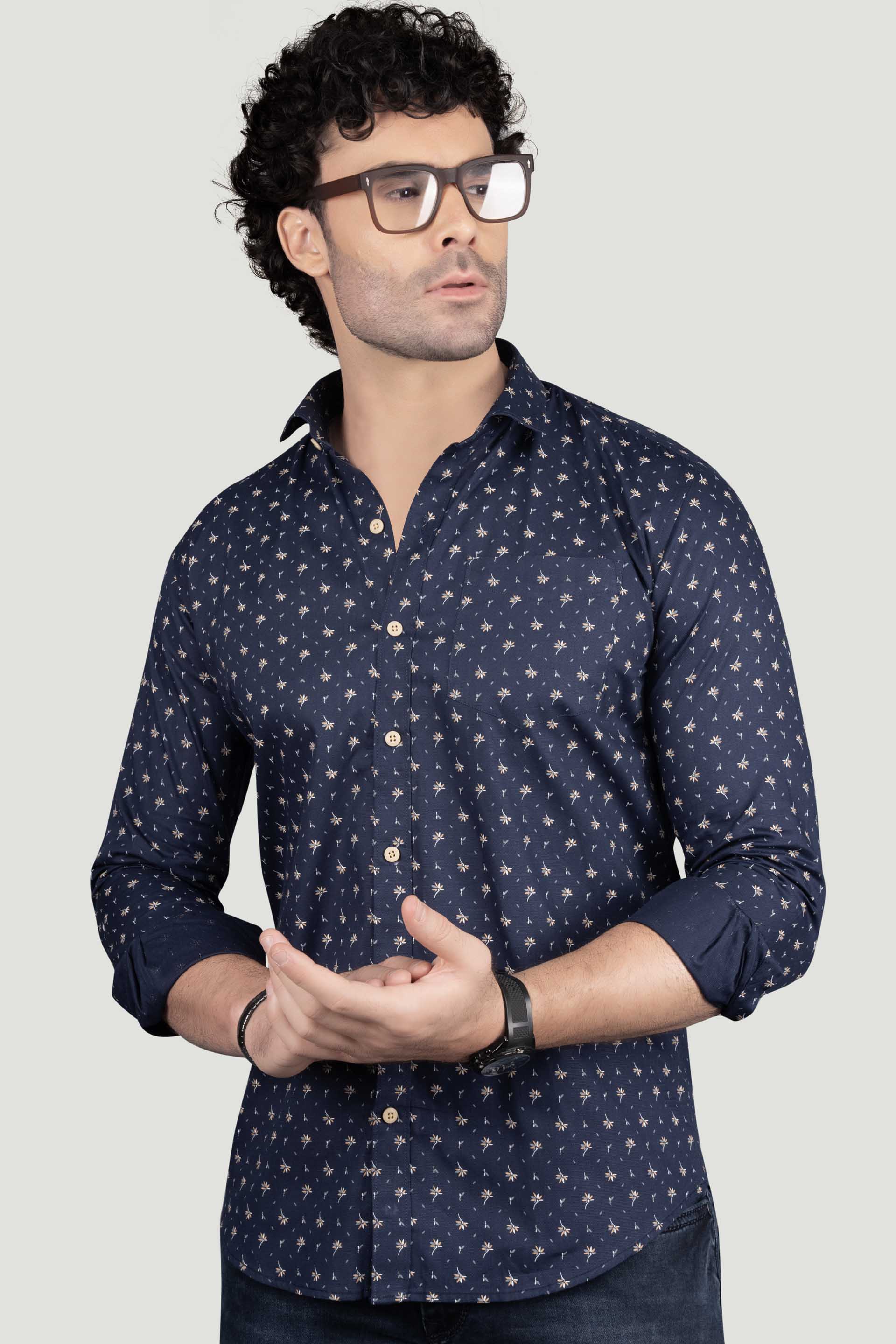 danil-navy-blue-floral-cotton-printed-shirt