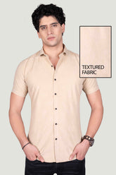 elliot-beige-textured-solid-shirt