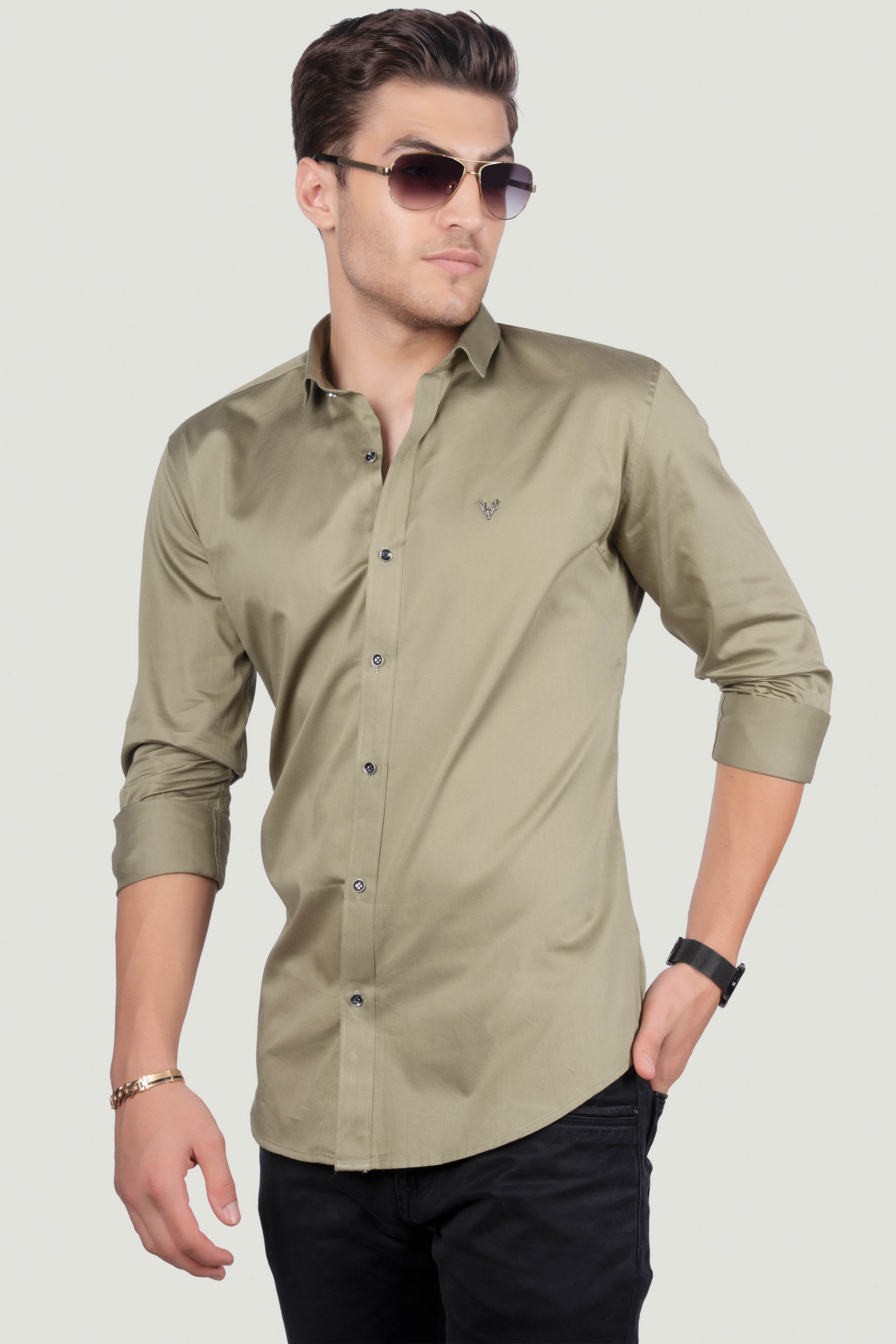 gregorio-green-solid-shirt