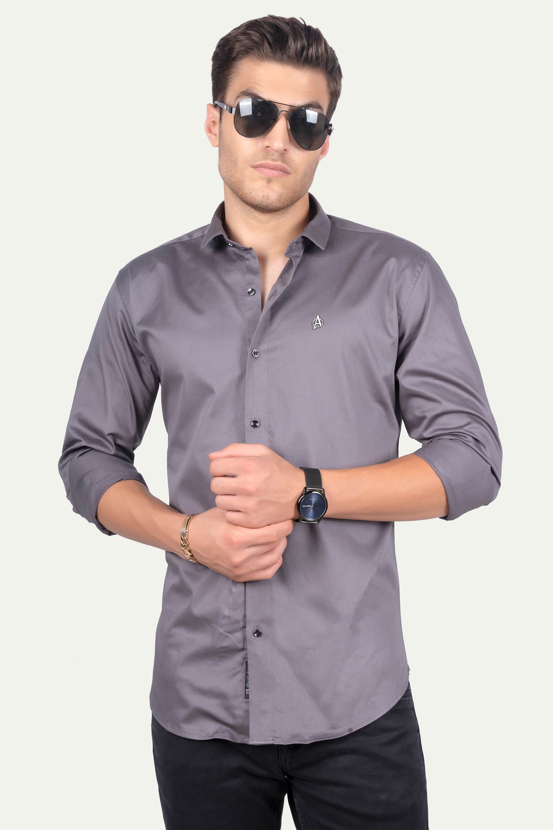 pacifico-dark-grey-solid-shirt