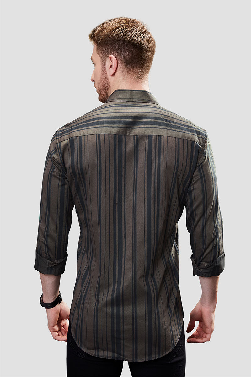 Lincoin Brown Stripe Print