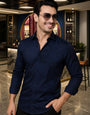 Alory Purple Cotton Solid Embroidery Shirt