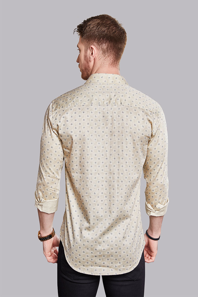 Arkadi Cream Checkered Print