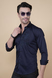 Alory Purple Cotton Solid Embroidery Shirt