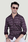 Klaus Maroon Cotton Printed Shirt