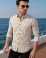 Emre Cream Linen Printed Shirt