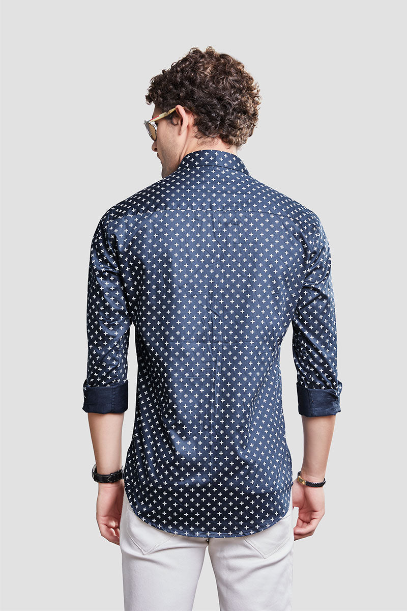 Eduardo Navy Blue Print