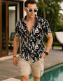 Ambrose Black Viscose Print - Resort Shirt