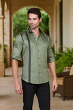 TWINLINE OLIVE PARTY WEAR SHIRT