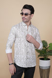 Emre Cream Linen Printed Shirt
