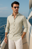 Ilya Grey Linen Striped Shirt