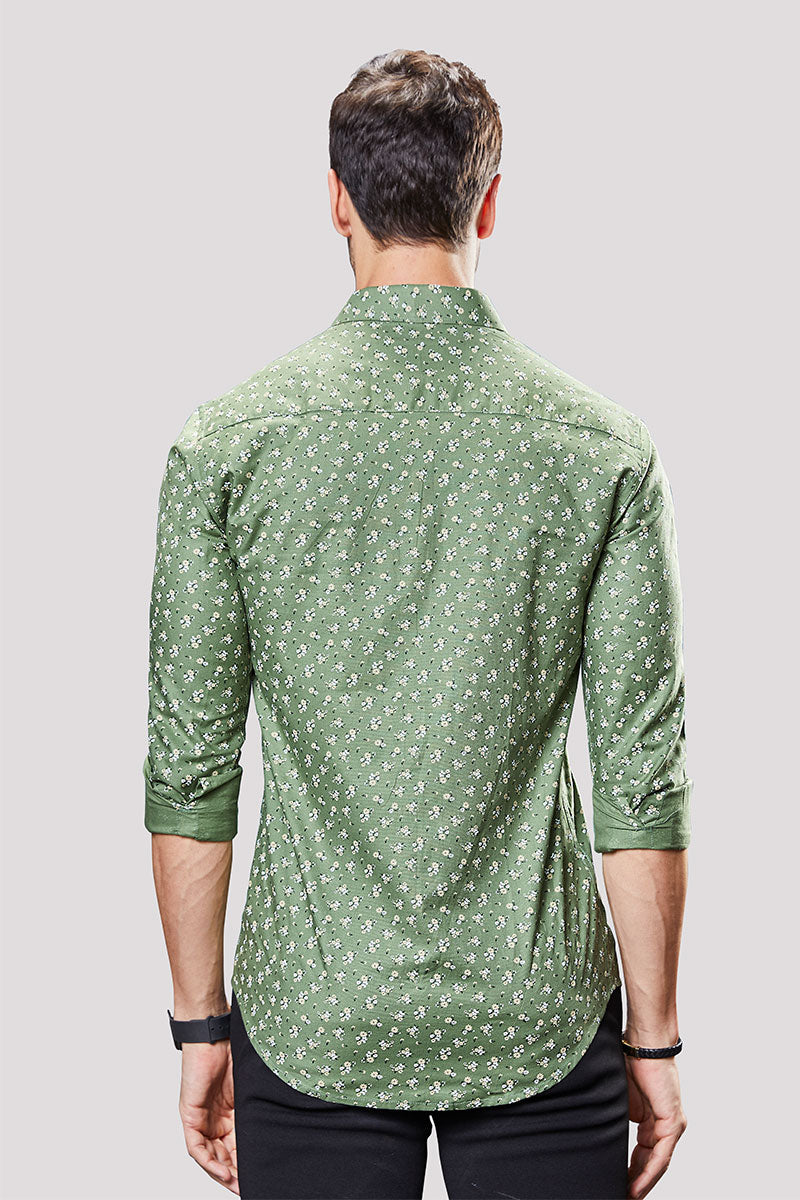 Aubrey Green Floral Print