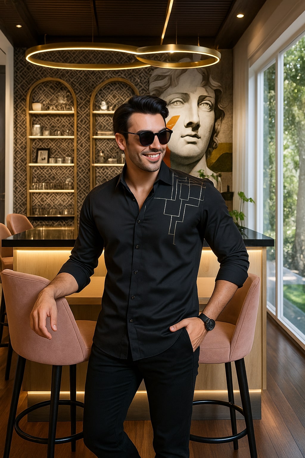 Edward Black Cotton Solid Shirt