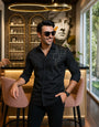 Edward Black Cotton Solid Shirt
