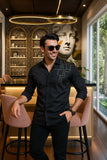 Edward Black Cotton Solid Shirt