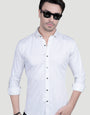 Aidan White Cotton Printed Shirt