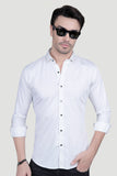 Aidan White Cotton Printed Shirt