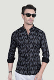 Albert Black Cotton Printed Shirt
