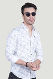 Dorian White Cotton Printed Shirt