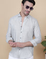 Fabian Grey Linen Striped Shirt