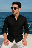 Carlos Black Linen Solid Shirt