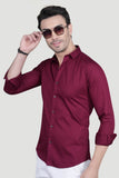 Viliam Maroon Cotton Solid Shirt