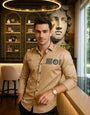 Gebby Gold Cottton Solid Shirt