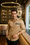 Gebby Gold Cottton Solid Shirt