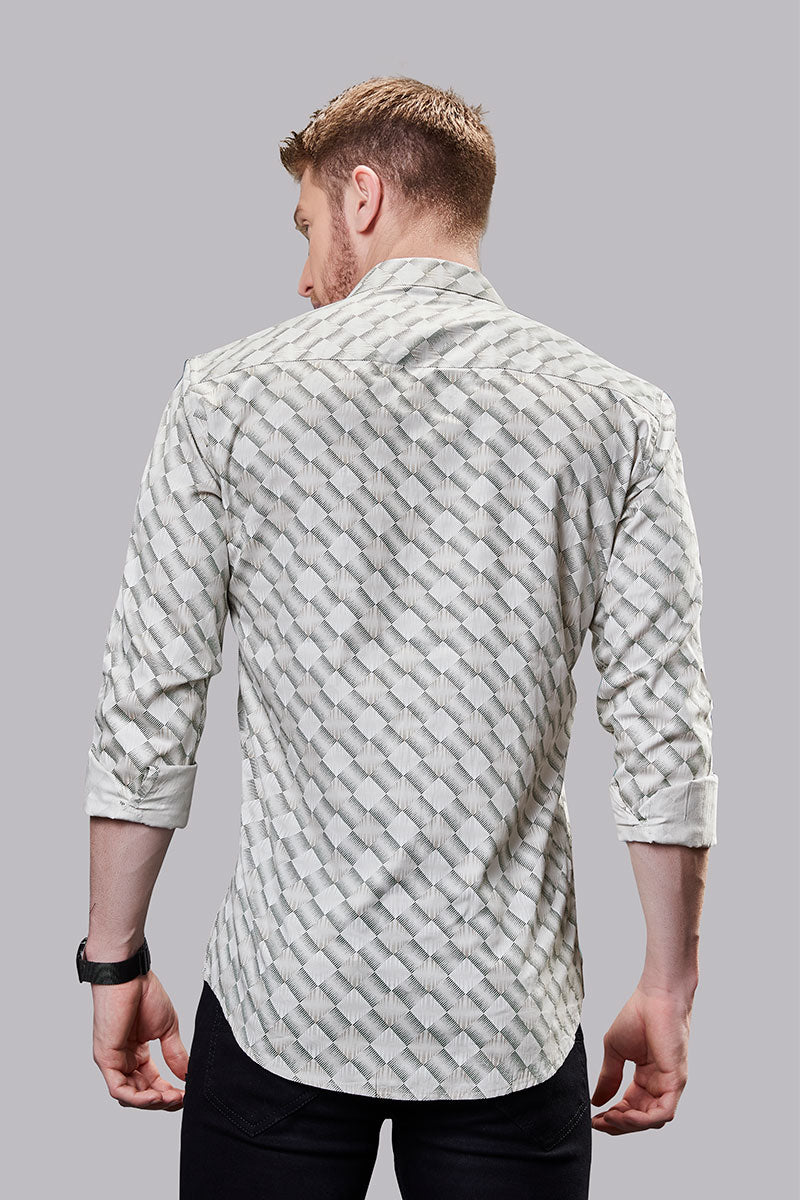 Ethan Grey Checkered Print