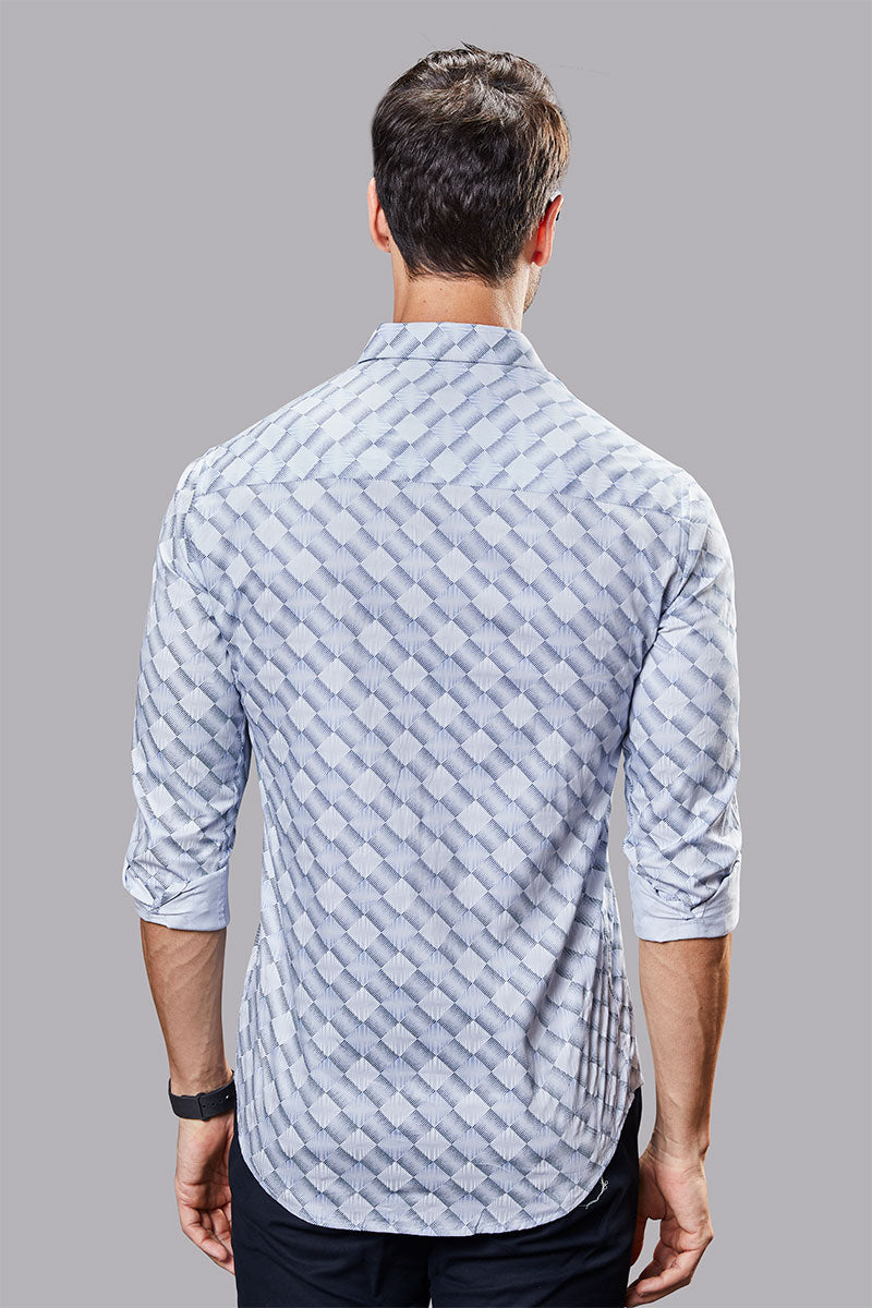 Jaunty Blue Checkered Print