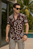MAGNUS MAROON VISCOSE PRINT- RESORT SHIRT