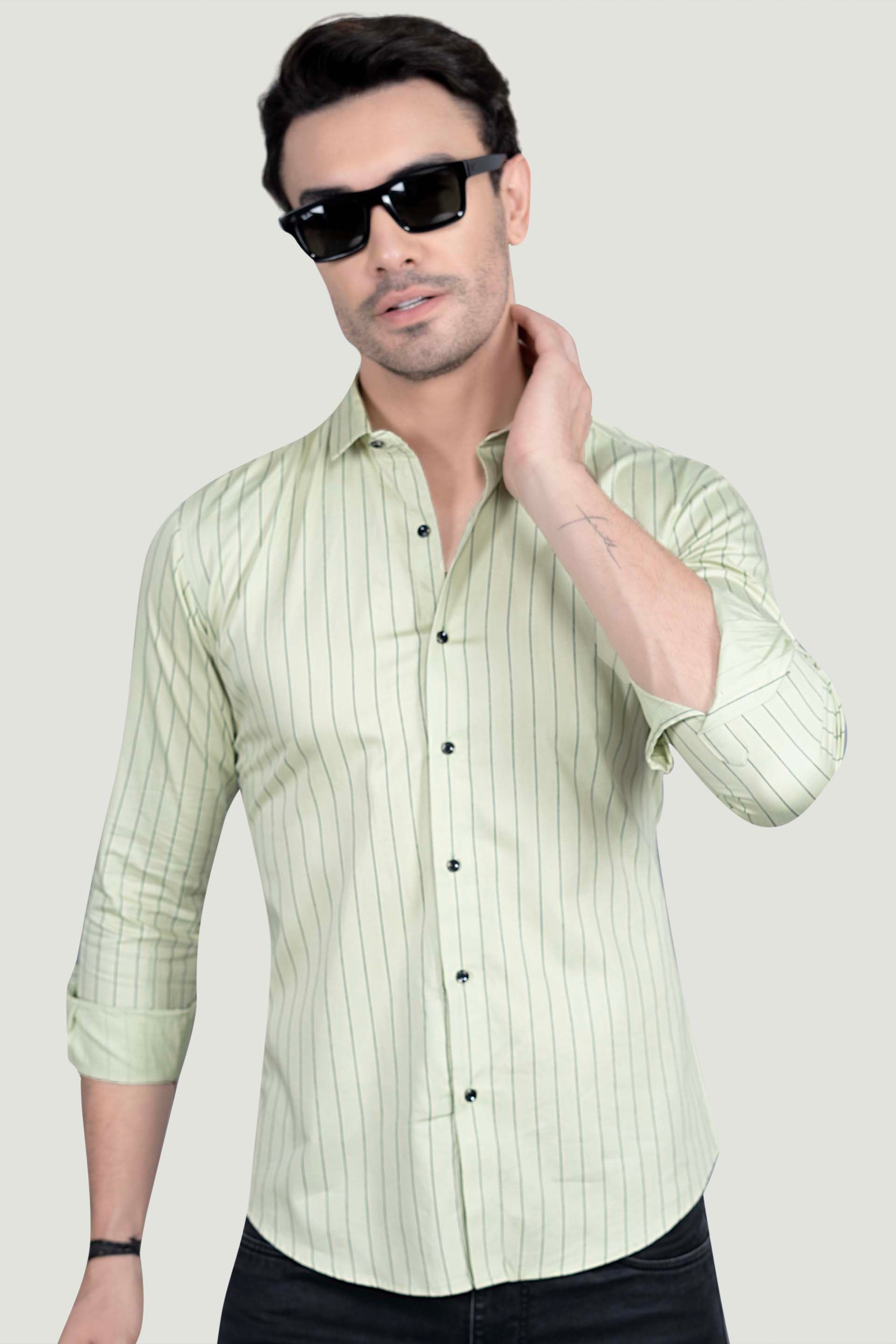 Patrick Green Cotton Striped Shirt