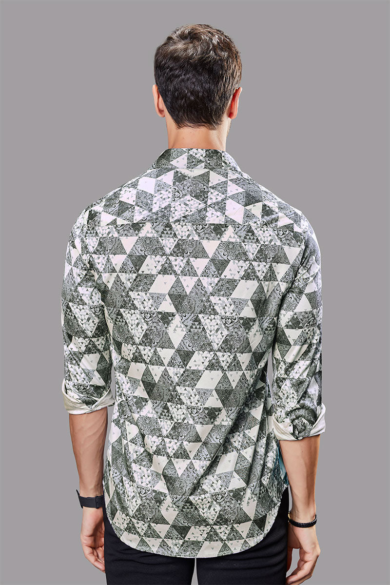 Kian Grey Geometric Print