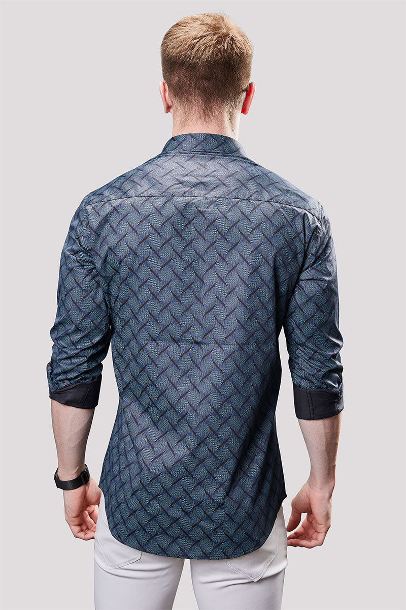 Chistian Navy Blue Checkered Print